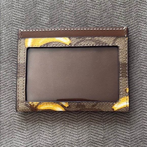 Coach Banana Brown and Yellow Card Holder - NEW! - Picture 2 of 2
